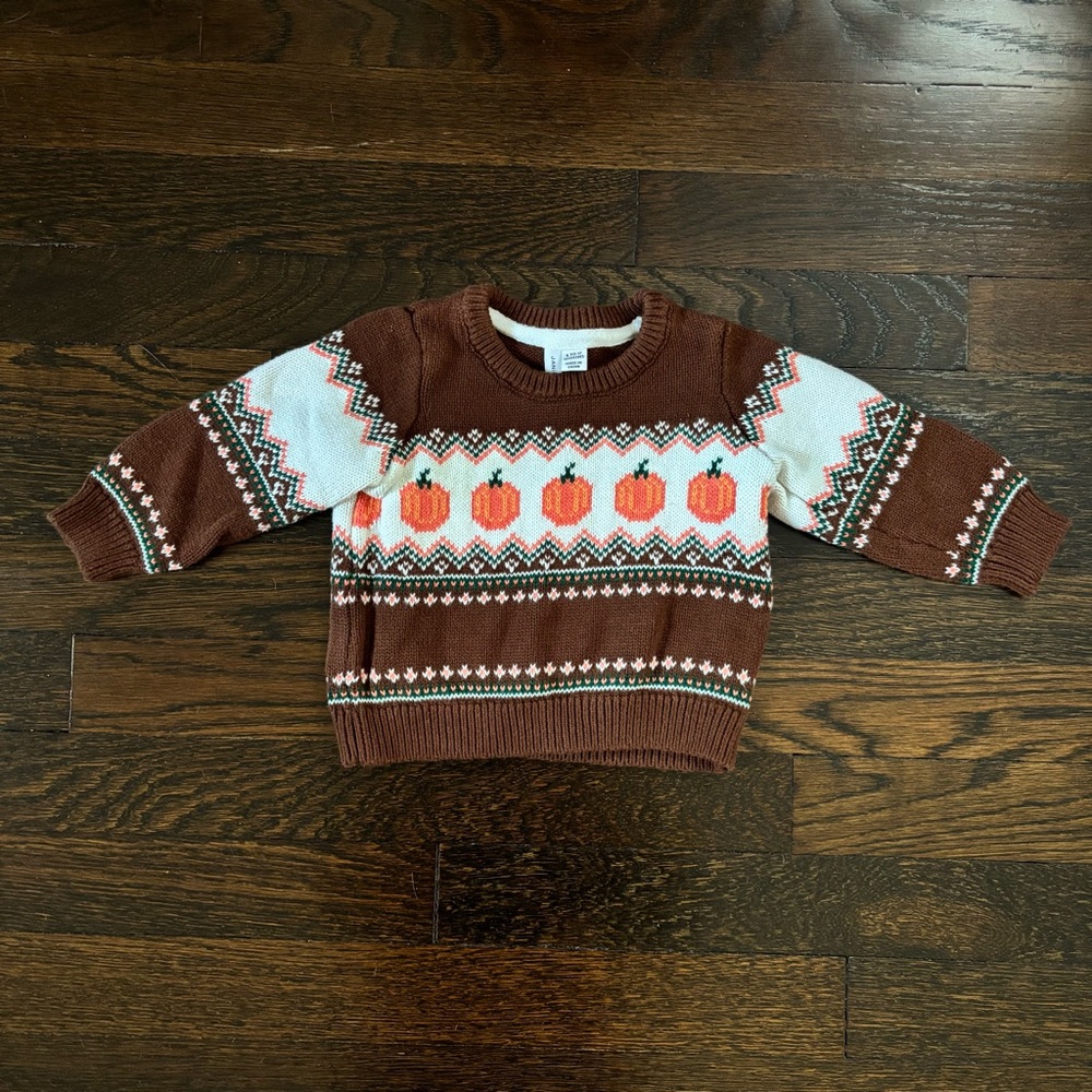 LIKE NEW Janie and Jack Pumpkin Sweater